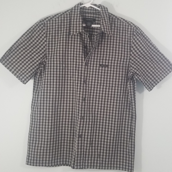 Calvin Klein Jeans Short Sleeve Collared Polo. Black & White Checkered Size M. - Picture 1 of 6